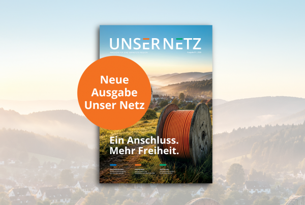 Das Bild zeigt das Cover der neuen Print-Ausgabe des Stiegeler-Kundenmagazins Unser Netz.